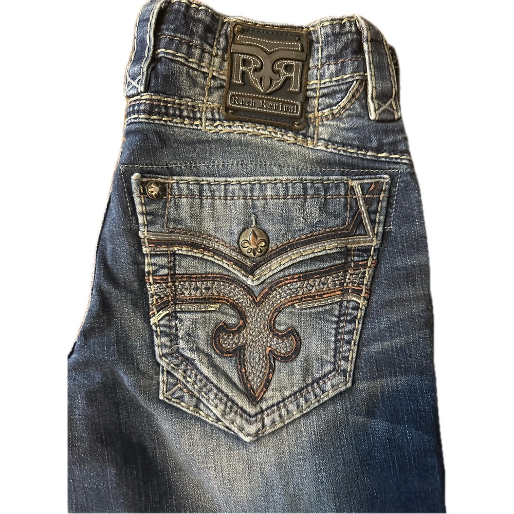 Rock Revival Blue Jeans with Embroidered Back